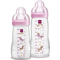 MAM Baby Kit 2 Mamadeiras Easy Active 270ml + 330ml Rosa - Bicos Skinsoft e Design Ergonômico - imagem 1