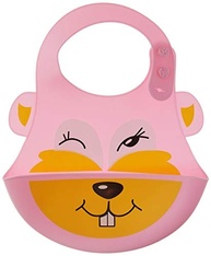 Babador de Silicone Esquilinho KaBaby Rosa - Prático, Lavável e à Prova de Vazamentos - imagem 2