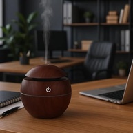 Difusor de Aroma Ultrassônico USB com LED Colorido e Design em Madeira - 130ml - imagem 3