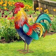Estátua de Galo em Metal para Decoração de Jardim - Arte Rústica para Quintal e Casa de Fazenda - imagem 5