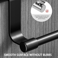 Toalheiro de Porta Preto 23x6cm - Aço Inox | Prático Gancho para Cozinha e Banheiro - imagem 4