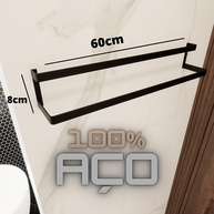 Porta Toalha Duplo 60cm Preto Design Italiano - Modernidade e Estilo para seu Banheiro - imagem 3
