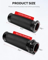 Manoplas Benlari Pretas 2,5cm para Harley Davidson: Sportster, Dyna, Softail e Touring - imagem 5
