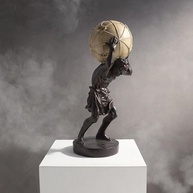 Estátua do Atlas Grego - Escultura Decorativa para Casa e Escritório | 40cm | Resina Pintada à Mão - imagem 5