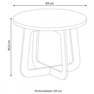 Mesa de Centro Jasmin em MDF com Design Moderno e Acabamento Off White/Carvalho - imagem 4