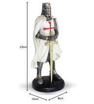 Templário Guerreiro Soldado Medieval com Espada de Metal e Marfim - Réplica de Resina Pintada à Mão - imagem 3