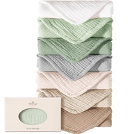 Konssy - Conjunto de 7 Panos de Arroto em Musselina 100% Algodão - Macios e Absorventes para Bebês - imagem 1