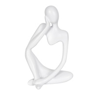 Escultura Abstrata de Resina Branca Denker - Decoração Moderna para Sala e Escritório - imagem 1