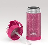 Garrafa Infantil Térmica Rosa Gliter 355ml - Thermos Funtainer com Canudo e Alça - imagem 5