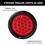 Kit 12 Luzes Traseiras LED Redondas 10cm para Reboque - Freio, Seta e Posição - imagem 3
