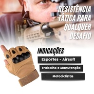 Luva Meio Dedo Tática Airsoft, Motocross e Paintball Verde - Proteção e Performance - imagem 3