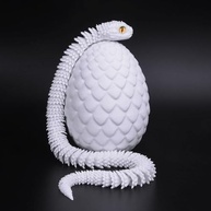Serpente Branca Luminosa em 3D - Cobra Articulada com Ovo Decorativo para Escritório e Casa - imagem 5