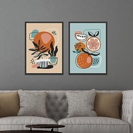 Quadros Decorativos com Moldura para Cozinha - Frutas Abstratas | Conjunto Moderno e Elegante - imagem 2