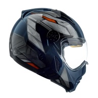 Capacete Peels Mirage Steel Azul/Laranja: Estilo, Segurança e Conforto com Queixeira Removível e Óculos Solar - imagem 1