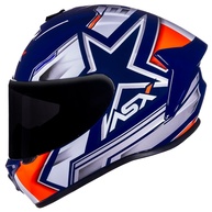 Capacete Masculino ASX Draken Pilot Azul e Vermelho - Estilo e Segurança para Sua Pilotagem - imagem 1