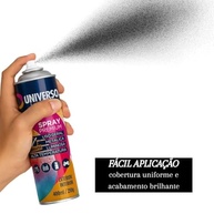 Kit 10x Tinta Spray Preto Brilhante 400ml - Uso Geral em Aço, Ferro, Couro, Gesso e Cerâmica | Universo - imagem 5