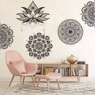 Adesivo de Parede Mandala Floral - Decoração Boho para Sala, Quarto e Yoga - imagem 1