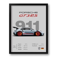 Quadro com Moldura 911 GT3 RS 33x43cm - Impressão Premium em Vinil com Moldura Ecológica - imagem 2