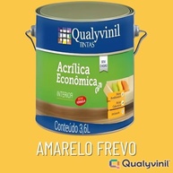 Tinta Acrílica Fosca Econômica 3,6L Qualyvinil - Amarelo Frevo | Resistente à Umidade e Mofo - imagem 3