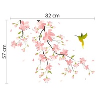 Adesivo de Parede Beija-Flor Floral - Decoração Elegante para Sala e Quarto (Lado Esquerdo ou Direito) - imagem 2