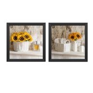 Kit 2 Quadros 18x18 cm com Tema Girassol para Banheiro e Lavabo | Decoração Elegante e Sustentável - imagem 5