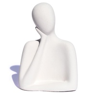 Estátua Artesanal Família Pai 9 cm em Cimento Branco - Decoração Elegante e Sentimental - imagem 1