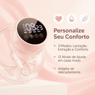 Bomba de Tirar Leite Elétrica Portátil Recarregável com 3 Modos e 12 Níveis de Sucção - Mãos Livres Anti-Vazamento - imagem 4