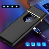 Isqueiro Elétrico USB Recarregável Slim Preto - Ignição a Arco, LED e Design Moderno - imagem 5