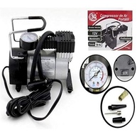 MINI COMPRESSOR DE AR EM METAL 12V COM MANOMETRO PROFISSIONAL VEICULAR AUTOMOTIVO INFLADOR E CALIBRADOR DE PNEUS E INFLAVEL - imagem 3