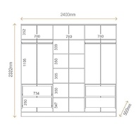 Guarda-Roupa 6 Portas 4 Gavetas Logan Mambel – Design Moderno em Branco e Olmo - imagem 3