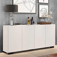 Aparador Buffet 4 Portas Veneza - Design Moderno em Branco/Preto | MDP Resistente - imagem 3