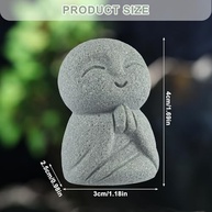 Estátua de Buda Zen em Arenito - Monge de Oração para Decoração Feng Shui e Ambientes Serenos - imagem 4