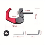 Gancho de Bagagem para Moto: Suporte Universal em Alumínio CNC para Capacete e Mais (Vermelho) - imagem 2