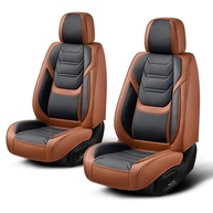 Capas de Assento de Carro em Couro Premium: Conforto Lombar, Universal, Antiderrapante e à Prova d'Água - Marrom Elegante - imagem 1