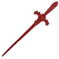 Adaga Cigana com Pedra Preta - Design Exótico em Metal Vermelho, 15 cm - imagem 2