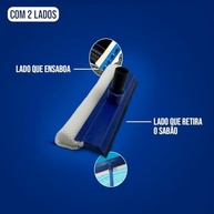 Rodo Mágico Profissional 2 em 1 com Cabo Ajustável 48-77 cm - Limpador de Vidros para Janelas, Box e Espelhos - imagem 5