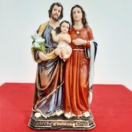 Imagem da Sagrada Família em Resina 20 cm – Decoração Religiosa Durável e Elegante - imagem 1