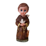 Estátua de São Francisco de Assis Infantil em Resina - 8 cm | Decoração e Fé Católica - imagem 1
