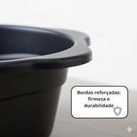 Bacia Redonda em Plástico 35L - Preto | Ideal para Limpeza Doméstica e Uso Versátil - imagem 5