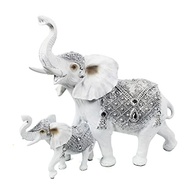 Elefante Branco Duo Decorativo em Gesso | Peça de Arte Moderna para Ambientes Elegantes - imagem 2