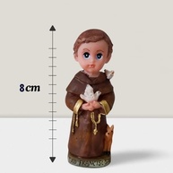 Estátua de São Francisco de Assis Infantil em Resina - 8 cm | Decoração e Fé Católica - imagem 3