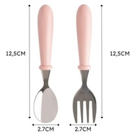 Kit Talheres Infantil em Aço Inox com Estojo Rosa - Segurança e Saúde na Alimentação do Bebê - imagem 4