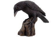 Estatueta Raven on Rocks em Resina Pintada à Mão - Decoração Artística e Detalhada - imagem 1