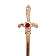 Adaga Cigana em Metal Cobre com Pedra Vermelha - 15 cm - Simbolismo e Estilo - imagem 2