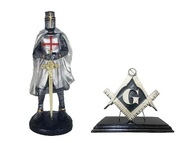 Cavaleiro Medieval Ordem dos Templários em Resina - Estátua Colecionável 23cm - imagem 3
