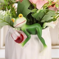 Sapo Bebendo Engraçado - Estátuas de Sapo em Miniatura para Decoração de Vasos e Jardins - imagem 1
