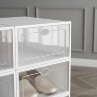 Kit 6 Caixas Organizadoras Empilháveis para Sapatos - Transparente e Compacto - imagem 4