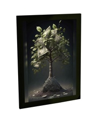 Quadro Decorativo Árvore de Dinheiro para Empreendedorismo | Moldura Premium com Arte em Alta Definição - imagem 1