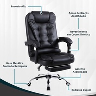 Cadeira Presidente Ergonômica com Apoio para Pés e Encosto Ajustável - Conforto Premium para Home Office - imagem 4