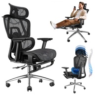 Cadeira Ergonômica de Escritório com Apoio para Pés | Encosto Ajustável 145°, Braços e Cabeça 3D, Suporte Lombar, Até 150kg - imagem 1